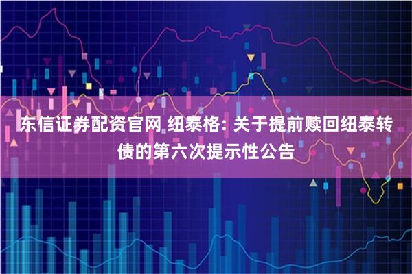 东信证券配资官网 纽泰格: 关于提前赎回纽泰转债的第六次提示性公告