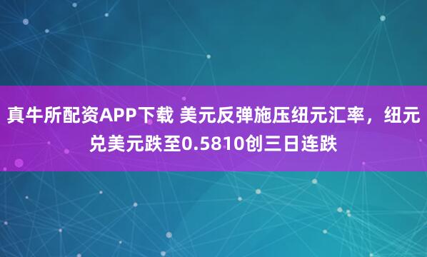 真牛所配资APP下载 美元反弹施压纽元汇率,纽元兑美元跌至0.5810创三日连跌
